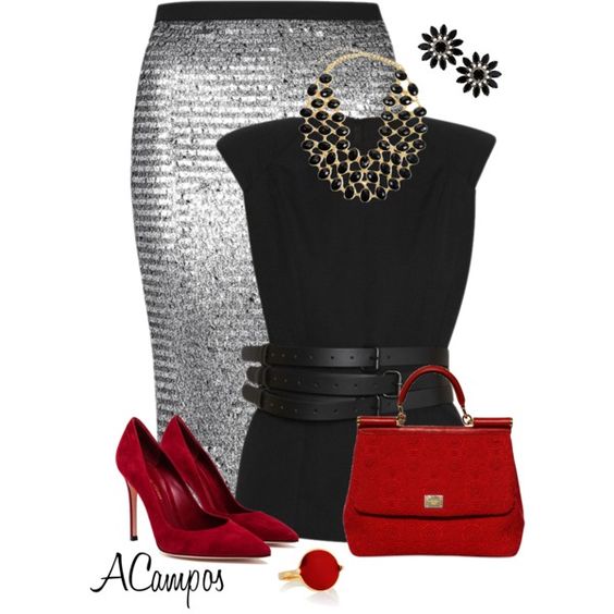 12 Must See Polyvore Combos With Sequin Skirts