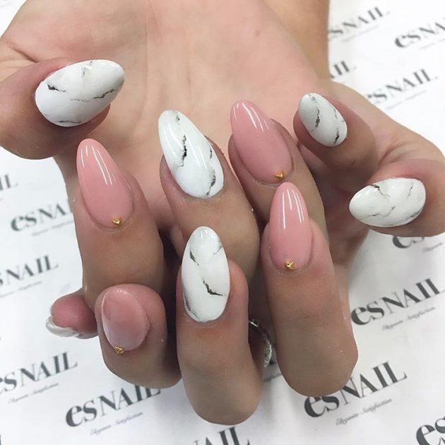 How To Do Marble Nails Without Water + 16 Marble Nail Ideas You Will Love