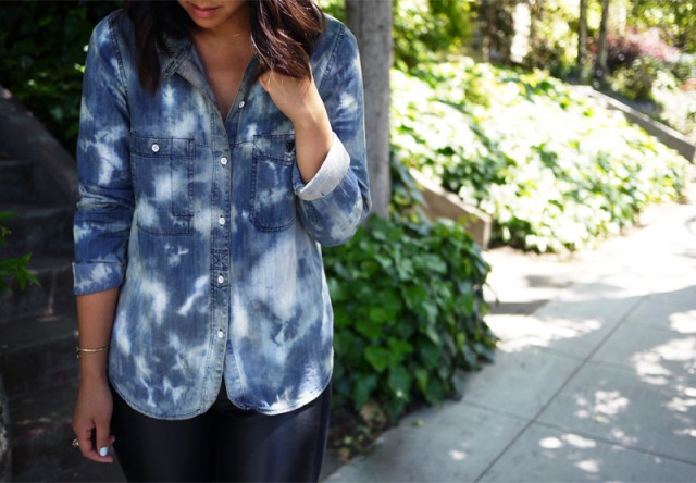 Making A DIY Bleach Denim Shirt Is So Easy+Cool Outfit Ideas That You Will Love