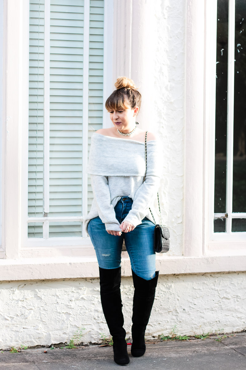 Off The Shoulder Sweater Outfits:You Cant But Love Them!